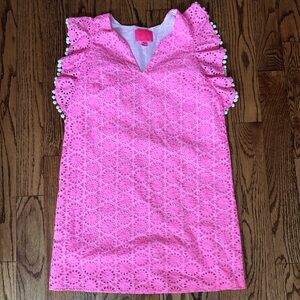 Lilly Pulitzer Pink Eyelet Ruffle Sleeve Dress